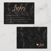 Eleganter Peitschenfürsorge-Rosengoldschwarzmarmor Visitenkarte (Vorne/Hinten)