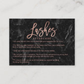 Eleganter Peitschenfürsorge-Rosengoldschwarzmarmor Visitenkarte (Vorderseite)