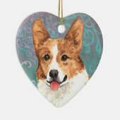 Eleganter Pembroke-WaliserCorgi Keramik Ornament (Rechts)