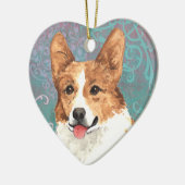 Eleganter Pembroke-WaliserCorgi Keramik Ornament (Links)