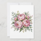 Eleganter Peony Floral Arrangement Polterabend Einladung (Rückseite)