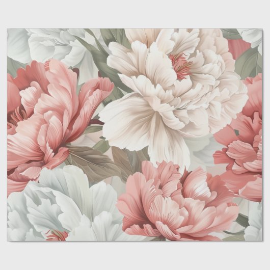 Eleganter Peony Seamless Pattern Soft Pastel Geschenkpapier (Flach)