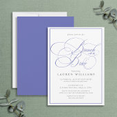 Eleganter Periwinkle Calligrafy Brunch mit Bride Einladung