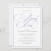 Eleganter Periwinkle Calligrafy Brunch mit Bride Einladung (Vorderseite)