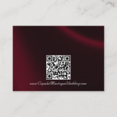 Eleganter Perl, Burgund Ribbon & Sparkle QR Code Begleitkarte (Rückseite)