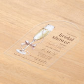 Eleganter Perlen- und Prosecco-Bogen Acryleinladungen (Ablage )