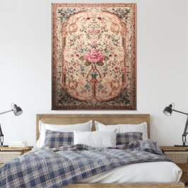 Eleganter Persischer Blumenrug Stretched Canvas Pr Leinwanddruck