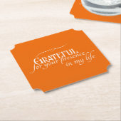 Eleganter Personalisiert Grateful Fall Erntedank Untersetzer (angewinkelt)