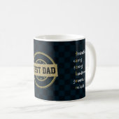 Eleganter Personalisierter Best Vater Gold Glitzer Kaffeetasse (VorderseiteRechts)