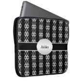 Eleganter Personalisierter Black & Silver Double D Laptopschutzhülle (Vorne Rechts)