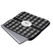 Eleganter Personalisierter Black & Silver Double D Laptopschutzhülle (Vorne Knopf)