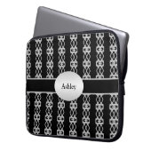 Eleganter Personalisierter Black & Silver Double D Laptopschutzhülle (Vorderseite Links)