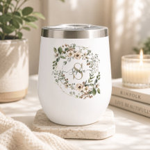 Eleganter personalisierter Blumenmonogramm-Namensb