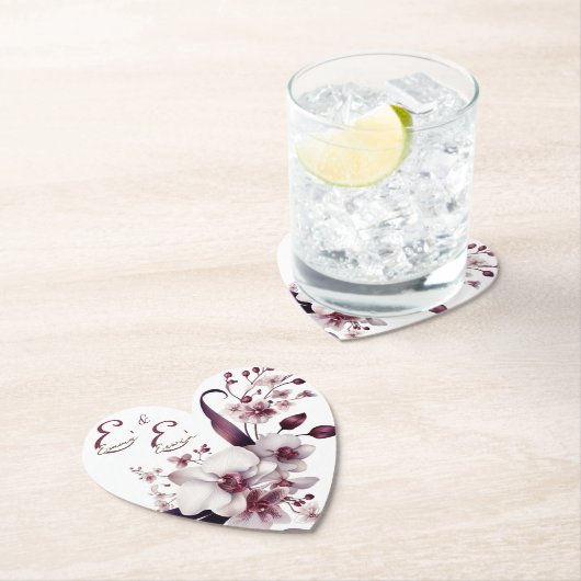 Eleganter Personalisierter blumenreicher Hochzeits Untersetzer (Vor Ort)