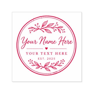 Eleganter personalisierter botanischer Selbstfärbe Permastempel
