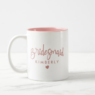 Eleganter personalisierter Brautjungfer-Hochzeitsk Zweifarbige Tasse