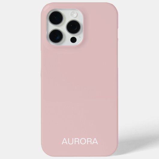 Eleganter Personalisierter Dusty Blush Name - Case-Mate iPhone Hülle (Rückseite)