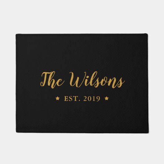Eleganter Personalisierter Familienname in Kalligr Fußmatte (Vorderseite)