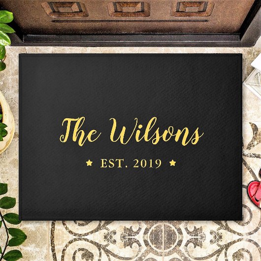 Eleganter Personalisierter Familienname in Kalligr Fußmatte