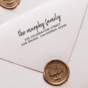 Eleganter Personalisierter Familienname und Rückse Permastempel