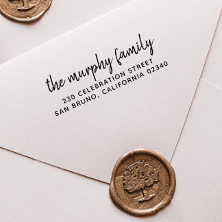 Eleganter Personalisierter Familienname und Rückse Permastempel