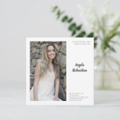 Eleganter Personalisierter Foto Abschluss Ankündigung (Stehend Vorderseite)