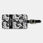 Eleganter Personalisierter Gepäckträger in Schwarz Gepäckanhänger (Vorderseite horizontal)