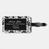 Eleganter Personalisierter Gepäckträger in Schwarz Gepäckanhänger (Rückseite horizontal)