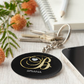 Eleganter Personalisierter Goldbrief B Schlüsselanhänger (Seite)