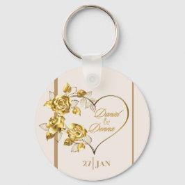 Eleganter Personalisierter Golden Wedding Schlüsse Schlüsselanhänger