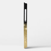 Eleganter personalisierter Goldschwarz-Glitzer Case-Mate iPhone Hülle (Rückseite / Links)