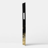 Eleganter personalisierter Goldschwarz-Glitzer Case-Mate iPhone Hülle (Rückseite / Rechts)