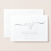 Eleganter personalisierter Hinweis Folienkarte (Vorderseite mit Umschlag)