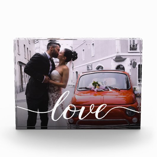 Eleganter Personalisierter Hochzeitblock "Liebe" Fotoblock (Vorderseite)