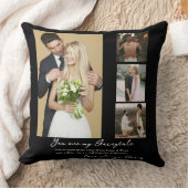 Eleganter Personalisierter Hochzeitstag FotoCollag Kissen (Decke)