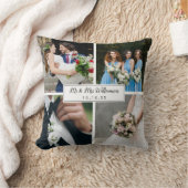 Eleganter Personalisierter Hochzeitstag FotoCollag Kissen (Decke)