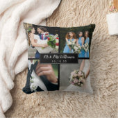 Eleganter Personalisierter Hochzeitstag FotoCollag Kissen (Decke)