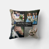 Eleganter Personalisierter Hochzeitstag FotoCollag Kissen (Rückseite)