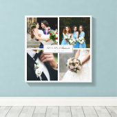 Eleganter Personalisierter Hochzeitstag FotoCollag Leinwanddruck (Insitu (Holzboden))