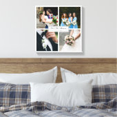 Eleganter Personalisierter Hochzeitstag FotoCollag Leinwanddruck (Insitu (Schlafzimmer))