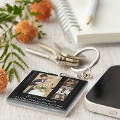 Eleganter Personalisierter Hochzeitstag FotoCollag Schlüsselanhänger (Vorderseite rechts)