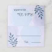 Eleganter Personalisierter Hochzeitstisch für blau Platzkarte (Außenseite Aufgefaltet)