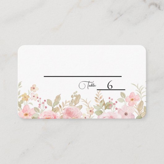Eleganter Personalisierter Hochzeitstisch für Flor Platzkarte (Vorderseite)