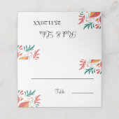 Eleganter Personalisierter Hochzeitstisch mit Blum Platzkarte (Außenseite Aufgefaltet)