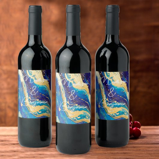 Eleganter Personalisierter Hochzeitswein Weinetikett