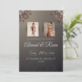 Eleganter Personalisierter indischer Einladungswag Einladung (Stehend Vorderseite)