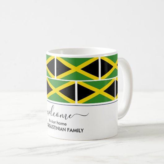 Eleganter Personalisierter JAMAICA FLAG Willkommen Kaffeetasse (VorderseiteRechts)