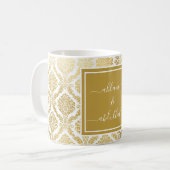 Eleganter Personalisierter Kaffee aus Gold und Whi Kaffeetasse (Vorderseite Links)