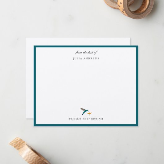 Eleganter personalisierter Kolibri Mitteilungskarte (Vorderseite/Rückseite Beispiel)