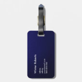Eleganter personalisierter Marineblau Gepäckanhänger (Rückseite vertikal)